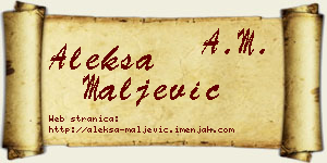 Aleksa Maljević vizit kartica
